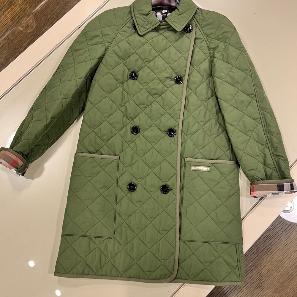 Burberry Green Quilted Jacket XS